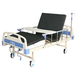 سرير طبي متعدد الوظائف قابل للتعديل والتنقل معدات مستشفيات رعاية المرضى مع مرتبة مضادة للماء