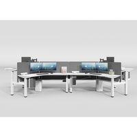 Mobilier de bureau moderne Table de bureau élévatrice réglable pour deux personnes