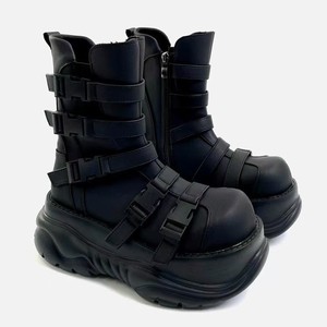 OEM ODM Custom New Design Thick Soled with Buckle Strap Motorcycle <strong>Boots</strong> Punk <strong>Gothic</strong> Style Platform Women Black <strong>Boots</strong> - Product Image 3