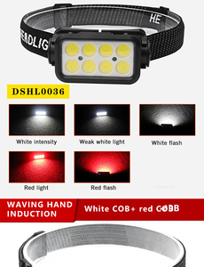 K354 Vente en gros de lampes frontales de pêche <span class=keywords><strong>LED</strong></span> étanches en ABS, rechargeables par Type-C, avec <span class=keywords><strong>bandeau</strong></span>, base G9, batterie lithium-ion, indice de protection <span class=keywords><strong>IP68</strong></span> - Product Image 2