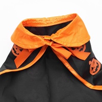 Costume d'Halloween pour animaux de compagnie : Cape et chapeau pour chien, motif citrouille, toutes saisons, style européen-américain, vêtements de transformation pour petits et moyens chiens