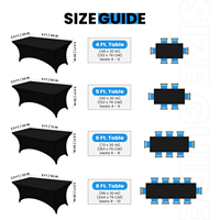 Nappe extensible en polyester pour mariage en extérieur avec logo personnalisé, transparente, lavable et écologique – Offre Spéciale
