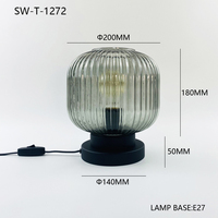 Nouvelle lampe de table en verre et métal moderne à LED, lampe de table de restaurant en plein air avec veilleuse