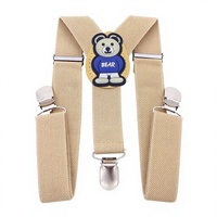 Bretelles Y-Clip Beige Vente Directe Usine - Design Style Dessin Animé Garçons Filles Polyester Élastique Réglable pour Camping en Plein Air