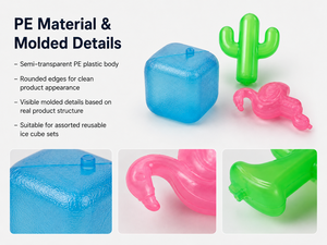 Wholesale Reusable Plastic Ice Cubes Eco Friendly Refreezable Clear Colorful Drink Chillers <b>Bar</b> KTV Party Photography Props - Product Image 3
