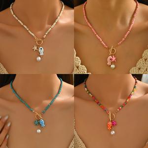 Collar Bohemio para Mujer, Estilo <span class=keywords><strong>Funky</strong></span>, con Diseño de Peces y Estrellas de Mar, Joyería Boho - Product Image 5