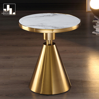 Modernes Wohnzimmer Wohnzimmer Gold Eck tisch Hotel Schlafzimmer Metallrahmen Schiefer platte Luxus Runde Sofa Beistell tisch Möbel