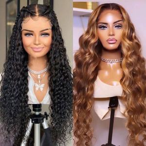 Cheveux humains vierges naturels indiens bruts en gros, densité 180 %, pour perruque complète en dentelle, noir naturel, ondulés - Product Image 3