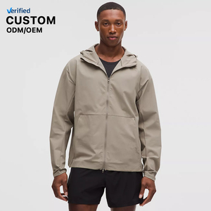 Мужская ветрозащитная куртка на молнии для активного отдыха, бега, спорта, работы, езды на велосипеде, тренажерного зала, с капюшоном, дышащая, высокого качества - Product Image 1