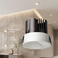 Plafonnier LED encastré anti-ombre 75 mm avec découpe pour maquillage et vanité, CRI90, pour salle de bain d'hôtel de luxe LP-FX7570BT-RTA-23