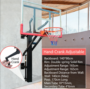 Supports de basket-ball muraux d'extérieur réglables pour adultes et enfants - Product Image 6