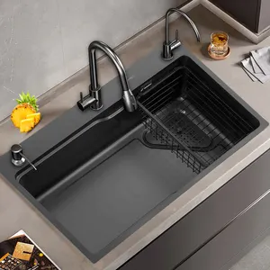 新开发的液体肥皂分配器现代智能黑色韩国厨房水槽