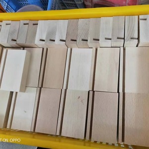 Solid Wood Card Holder Beech Pine Walnut Desktop Business Card Stand Custom Logo Polishing Finish - Product Image 1