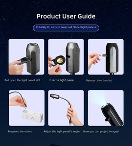 Nouvelle lampe de chevet LED créative en forme de lune et de ciel étoilé, inspirée des multiples planètes, projecteur d'ambiance tendance en ABS - Product Image 6