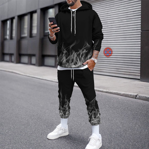 Felpa con cappuccio stampata da uomo in due pezzi con cappuccio in due pezzi - Product Image 4