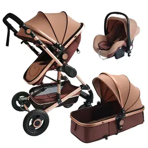 Carrinho de bebê 3 em 1 de luxo para bebês, carrinho de bebê multifuncional para viagens, carrinho de bebê 3 em 1 de fábrica