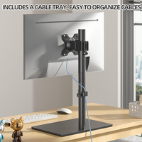 Nouveau support de bureau en acier laminé à froid pour moniteur de 17 à 43 pouces, bras réglable en hauteur, noir, compatible VESA 75x75mm, capacité 15 kg, en stock