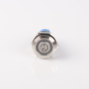 Interruptor <span class=keywords><strong>de</strong></span> Botón Pulsador Metálico Iluminado <span class=keywords><strong>de</strong></span> 5 Pines con Cabeza Redonda Plana 16F, Autobloqueante, 1NO1NC, 5A 250V, para Electrodomésticos - Product Image 2