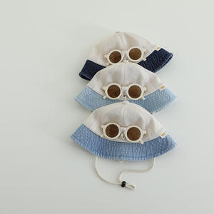 Sombrero de sol para niños con protección UV, tipo pescador, con <span class=keywords><strong>gafas</strong></span> de sol, ajustable, para bebés y niñas, UPF50+, sombreros de verano para niños - Product Image 2