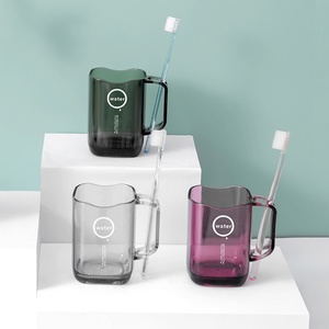 Portable Travel Toothbrush <b>Cup</b> <b>Set</b> Plastic Ceramic <b>Cups</b> for Bathroom Use for Toothpaste and Mouthwash Storage - Product Image 3