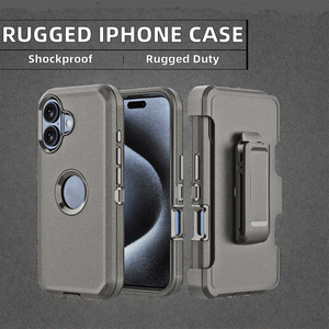 Defender Holster casing ponsel untuk 12 Pro Max 11 Pro Max, sabuk desain Armor isi daya nirkabel kasar TPU + PC tugas berat - Product Image 2
