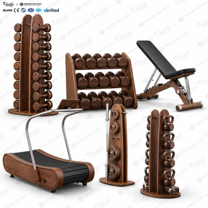 Rack d'entraînement en bois avec plateforme, ensemble d'haltères et kettlebells, équipement <span class=keywords><strong>de</strong></span> gym professionnel à charges à disques, machine multifonction complète pour la <span class=keywords><strong>musculation</strong></span> - Product Image 5