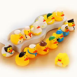 Nova Variedade Mini Duckies Kid Cartoon Family Set Animal Bebê Banheira Banheiro Jogo Chuveiro Banho Brinquedo Pato De Borracha Amarela