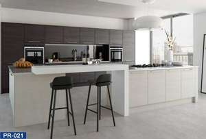 Gabinetes de Cocina Modulares de <span class=keywords><strong>Estilo</strong></span> Minimalista, Listos para Instalar, Diseño Integrado, Encimera de Madera Inteligente con Isla de Almacenamiento - Product Image 5