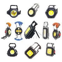Lampe de poche LED Portable Mini porte-clés lampe de poche COB lampe de travail USB Rechargeable pour Camping en plein air COB lumière allume-cigare