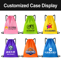 Sac à dos à cordon personnalisé avec logo, en polyester imperméable, réutilisable, sac à cordon promotionnel, sac de sport pour cadeaux d'entreprise