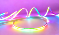 Tira de Luz LED COB RGB Direccionable de 12/24V y 630 LED, Impermeable, Flexible y Cortable, PCB de 12mm para Uso en Interiores y Exteriores