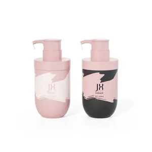 60ml 100ml 150ml 200ml 250mlエアレスコンテナ丸い空のシャワージェルプラスチック包装ピンクのシャンプーとコンディショナーボトル