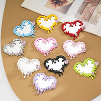 Pendentifs en métal en forme de cœur effet miroir avec surface réfléchissante pour chaussures d'été perforées et sangles de téléphone
