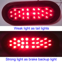 Feux à LED ovales rouges de 6 pouces 10-30V feux d'arrêt universels meilleurs feux arrière avec feu stop à LED DOT pour camion remorque