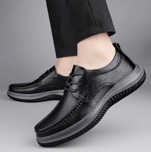 Zapatos Oxford de Cuero para Hombre, Punta Redonda, con Cordones, Negros, para Vestir, con Suela de Goma Acolchada, Entresuela de EVA, para Oficina, Trabajo, Todas las Temporadas - Product Image 5