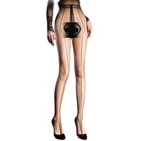 Collants transparents noirs ultra-fins Aurora Socks, soyeux et brillants, avec design à l'orteil en fil de crevettes, sexy, antidérapants, à motif vertical au dos