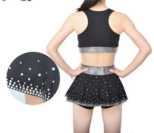 Jupe de pratique de pom-pom girl de haute qualité en gros jupes de réservoir de culture de <span class=keywords><strong>train</strong></span> d'exercice Bling personnalisées - Product Image 2