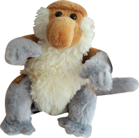Jouet en peluche singe brun couché souriant, conception personnalisée OEM ODM, usine CE CPC