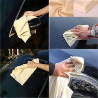 DS1335 100*70cm Chiffon de chamois pour séchage de voiture, serviette en chamois naturel, chiffon de lavage en cuir véritable, serviette de nettoyage, lingettes pour voiture