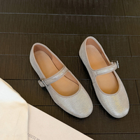 Nouveautés Collections Automne-Hiver 2026 – Ballerines Confortables à Boucles en Tissu Brillant pour Femmes