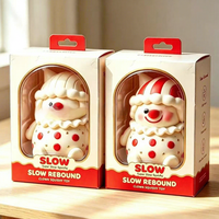Jouet Squishy Clown de Noël - Bestseller Transfrontalier en TPR, Cadeau Mignon, Gadget Anti-Stress à Rebond Lent, Emballage Boîte Couleur