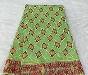 LS251 Nouveau tissu <span class=keywords><strong>suisse</strong></span> en coton et dentelle pour robe de mariée africaine Vêtements ethniques brodés en dentelle Tissu en coton - Product Image 3