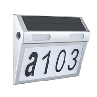 Plaque de numéro de maison solaire personnalisée avec éclairage LED, étanche, pour extérieur, lampe murale pour jardin, cour, décoration paysagère
