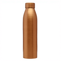Bouteille d'eau en cuivre pur à 99 %, 0,95 L, finition mate, couvercle anti-fuite, poignée ergonomique, écologique, classique, unisexe, anti-corrosion