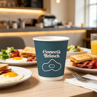 Gobelets en papier à double paroi personnalisés avec logo d'usine 8oz 12oz pour solutions d'emballage de café de marque, pour café chaud et boissons froides