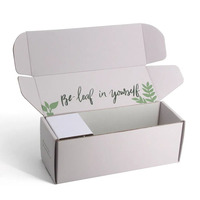 Boîte d'emballage cadeau en carton ondulé biodégradable et recyclable avec logo personnalisé, pour plantes et fleurs, revêtement UV mat