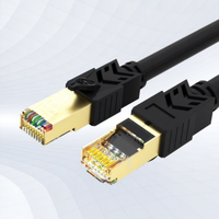 Kabel Ethernet Cat8 10Gbps 2000MHz Kabel Patch Jaringan Terlindung untuk Pemantauan Keamanan