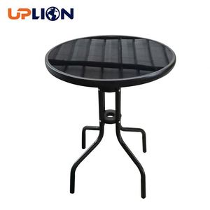 Uplion hiện đại ngoài trời bàn kính đồ gỗ ngoài trời <span class=keywords><strong>Patio</strong></span> cà phê Bistro bảng với Vòng Kính cường lực cho khách sạn và khu vườn - Product Image 1