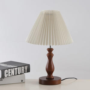 American Style Table Lamp Warm <b>Light</b> New Chinese Design Pleated Grass Skirt Decorative Switch Control Dimmable Night <b>Light</b> - Product Image 1