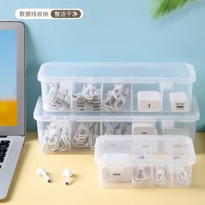 Cable Organizer Plastic Storage Box For Cables Durable Desktop Charging Wire Management Case - Product Image 1